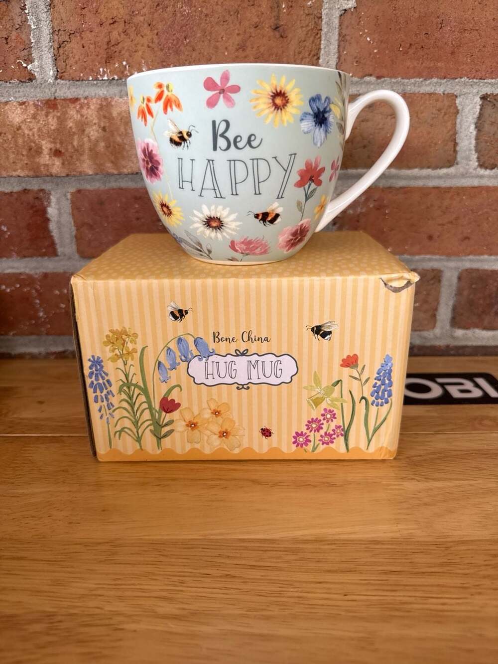 Harvest Green Studio Bee Happy Bone China Hug Mug with Box